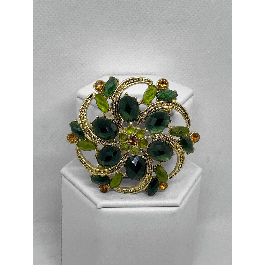 Liz Claiborne Vintage Flower Brooch Pin Rhinestone 32$